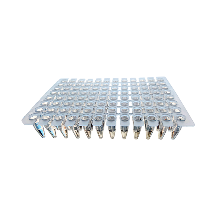 PCR plate, 96 wells, 200 μl, PP, natural color, non-chimney type, no skirt, tear-off, includes tear-off seal cap, sterile, free 
