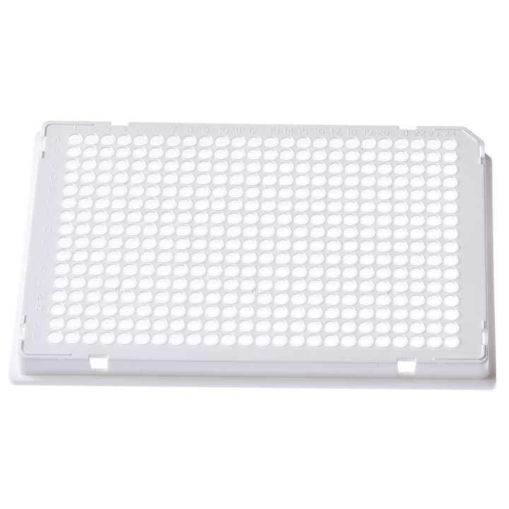 PCR plate, 384 wells, 40 μl, PP, clear, non-chimney type, wide skirt, sterile, DNase and RNase-free.