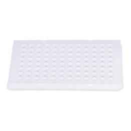 Real-time PCR plate, 96 wells, 100 μl, PP, clear, half-skirted, sterile, DNase and RNase-free.