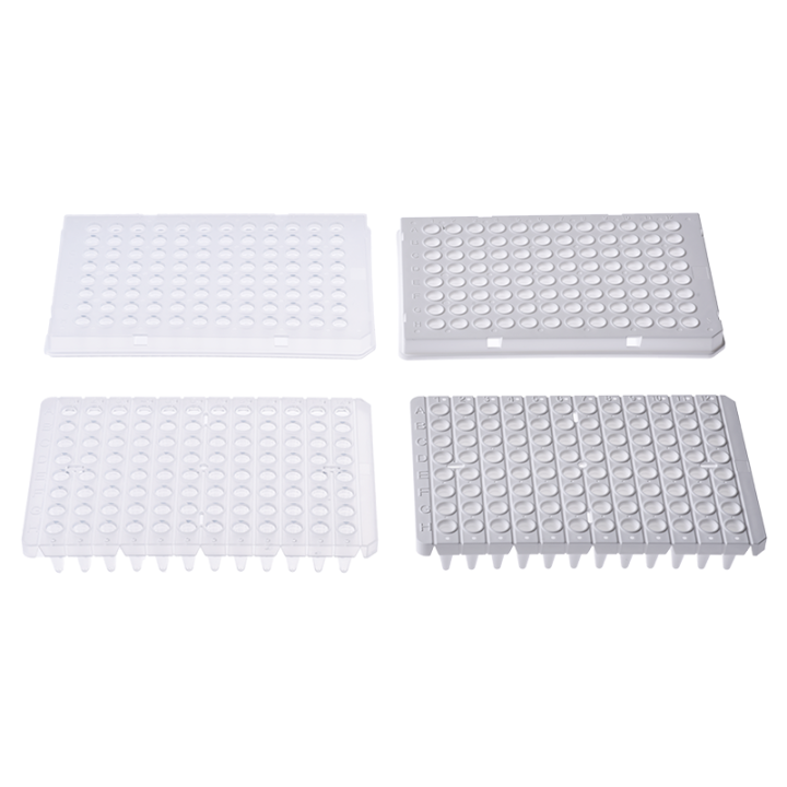 Real-time PCR plate, 96 wells, 100 μl, PP, clear, half-skirted, sterile, DNase and RNase-free.